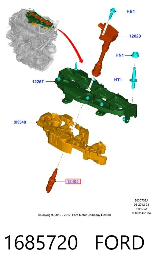 Świeca zapłonowa 1685720 Ford