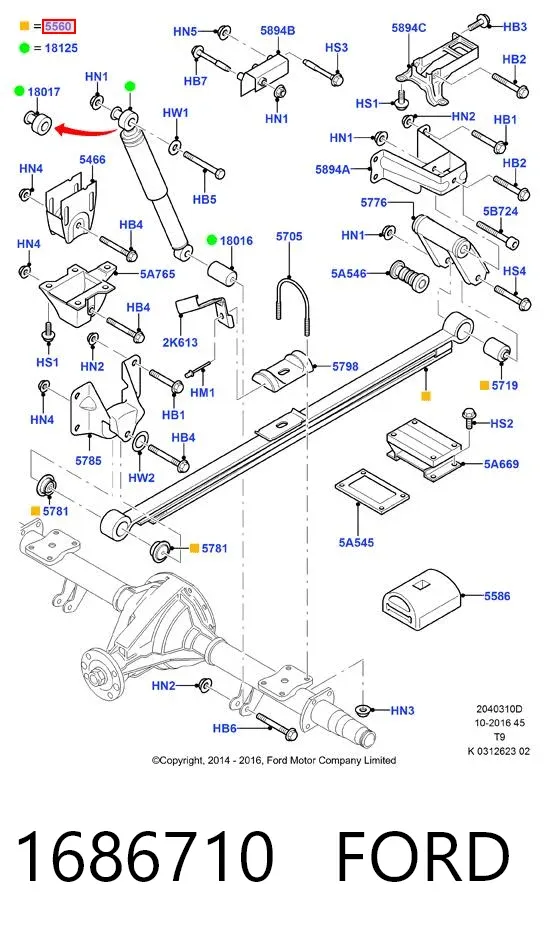 Resor tylny 1686710 Ford