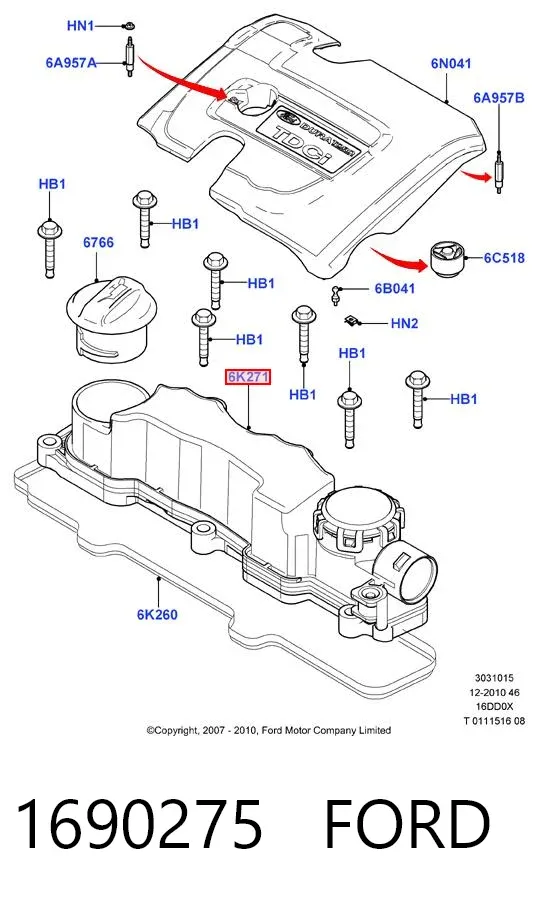 Pokrywa zaworowa 1690275 Ford