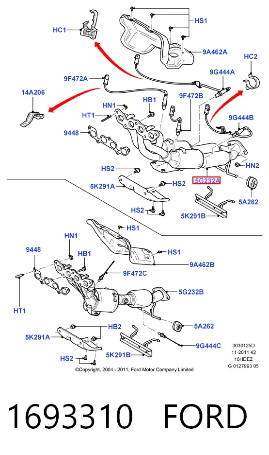 Konwerter-katalizator 1693310 Ford