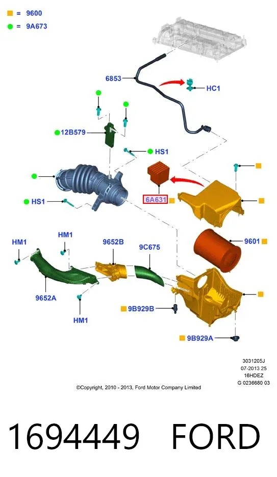 Filtr układu recyrkulacji EGR 1694449 Ford