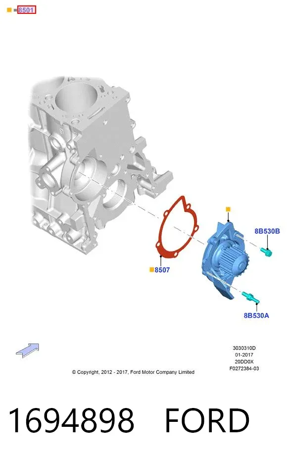 Pompa chłodząca wodna 1694898 Ford