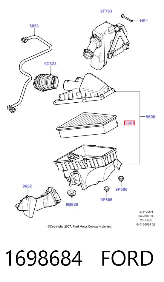 Filtr powietrza 1698684 Ford