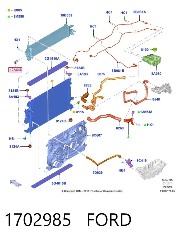 Czujnik temperatury płynu chłodzącego 1702985 Ford
