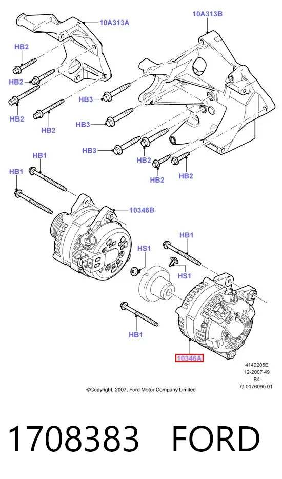 Alternator 1708383 Ford