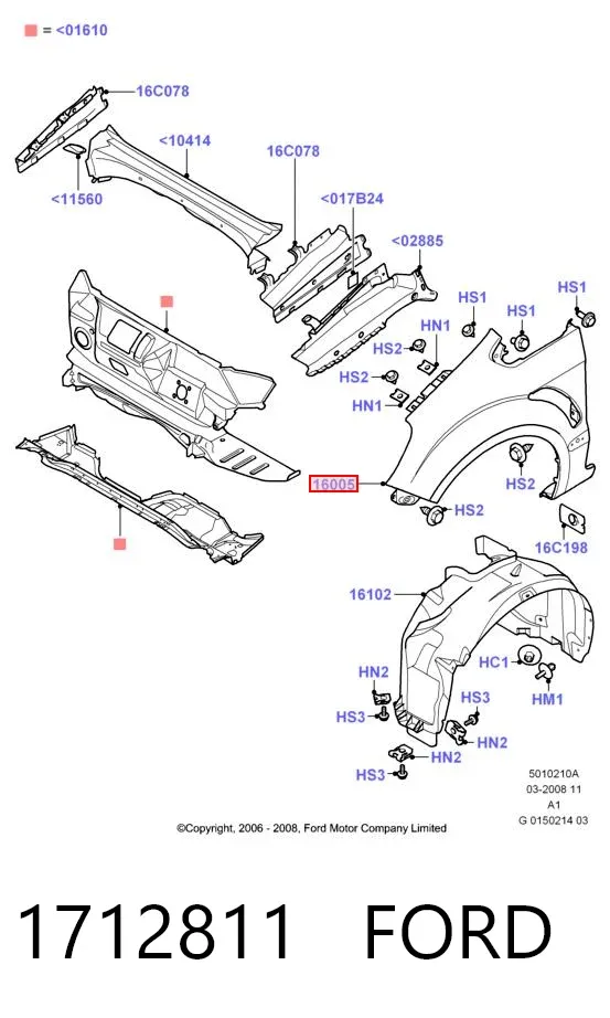Błotnik przedni lewy Ford S-Max CA1