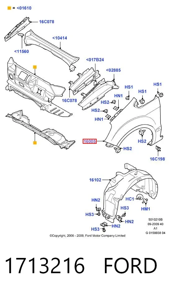 Błotnik przedni prawy Ford Galaxy II CA1