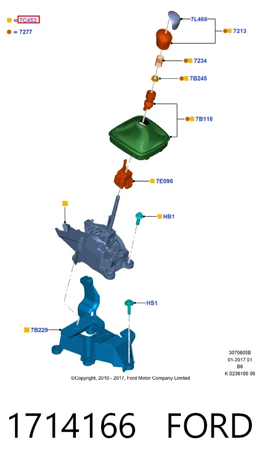 Mechanizm zmiany biegów (cięgno) Ford Focus III