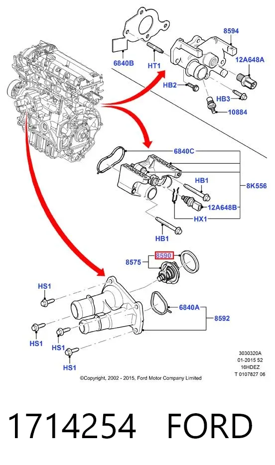 Uszczelka termostatu 1714254 Ford