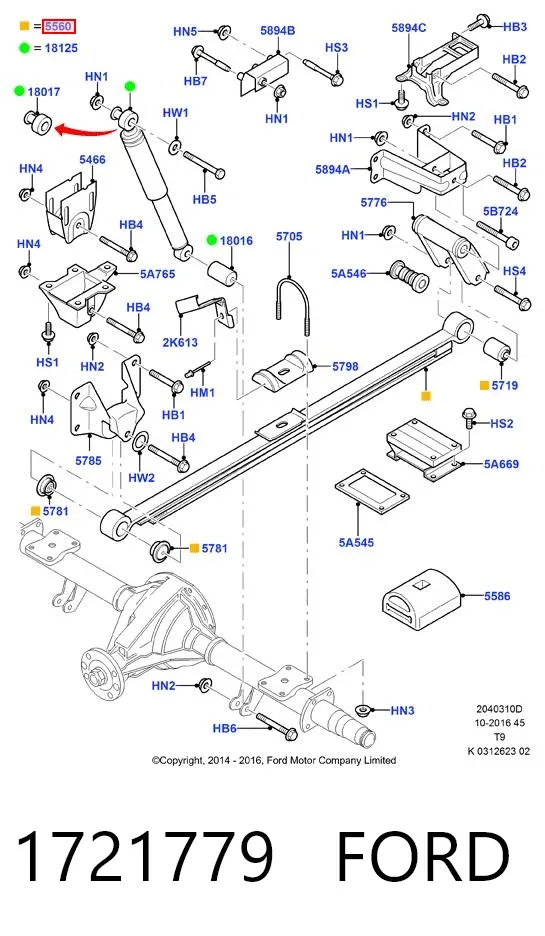 Resor tylny 1721779 Ford