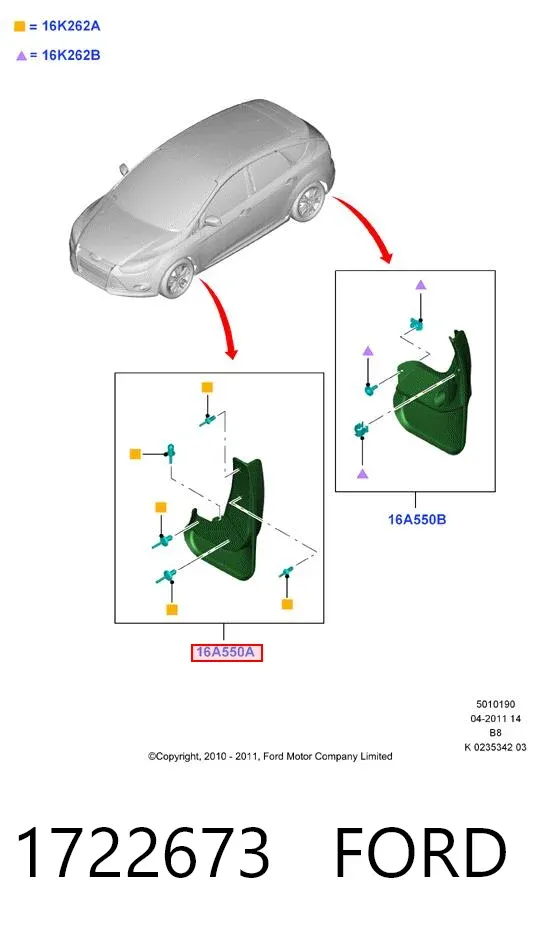 Chlapacze przednie, zestaw Ford Focus III