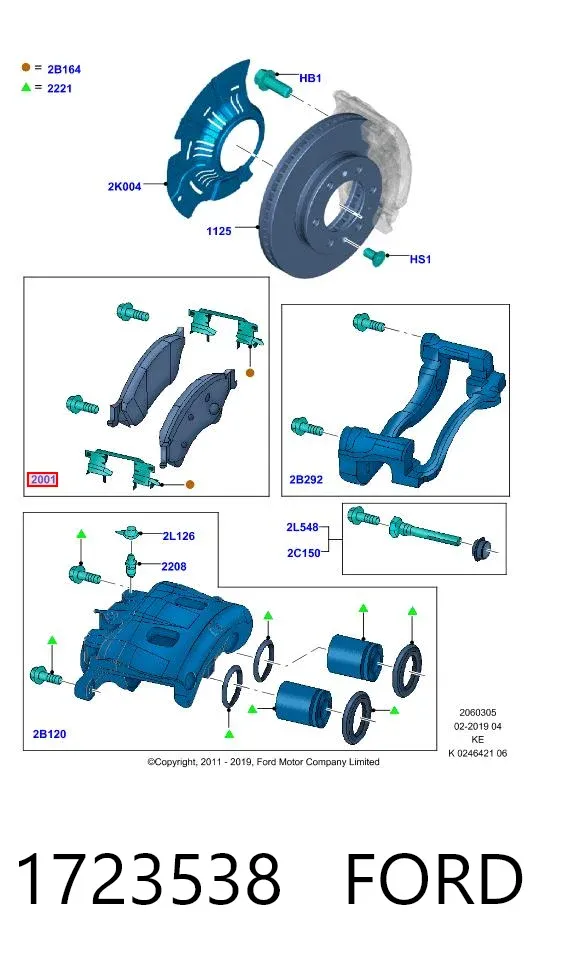 Klocki hamulcowe przednie tarczowe 1723538 Ford