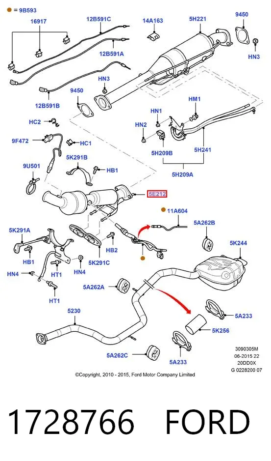 Konwerter-katalizator 1728766 Ford
