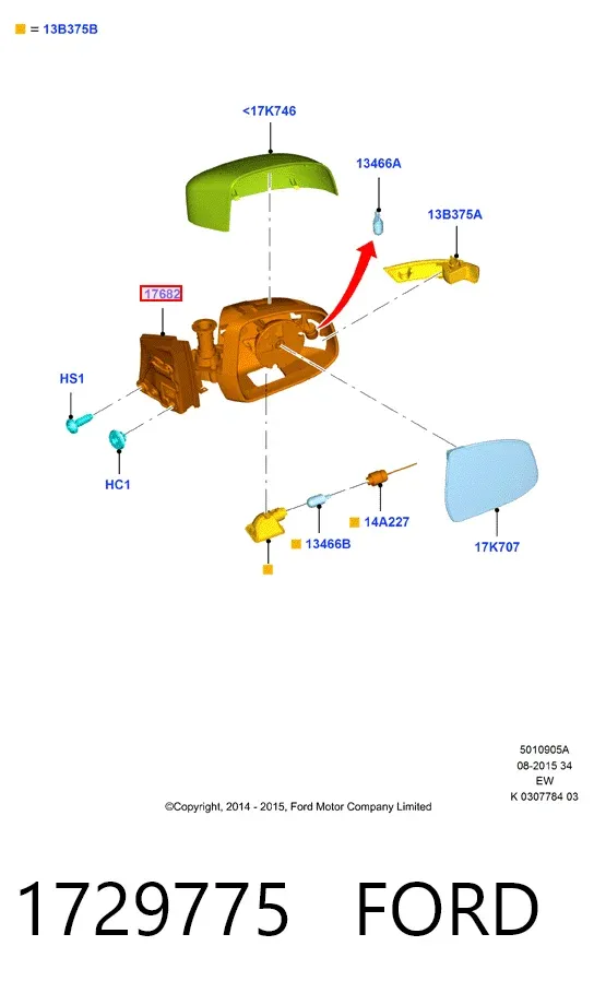 Lusterko wsteczne lewe 1729775 Ford