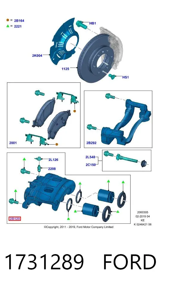 Zacisk hamulcowy przedni prawy 1731289 Ford