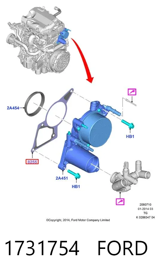 Uszczelka pompy próżniowej 1731754 Ford