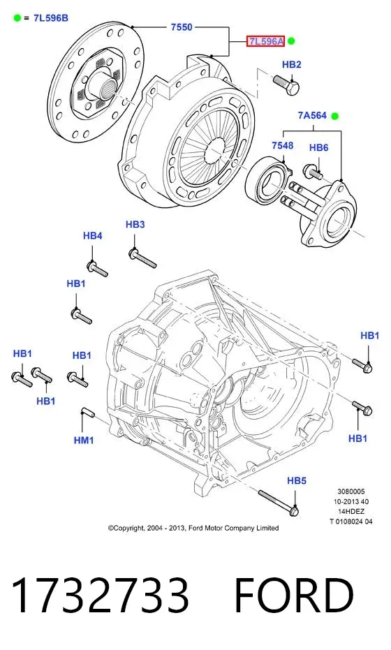 Zestaw sprzęgła (3 części) 1732733 Ford