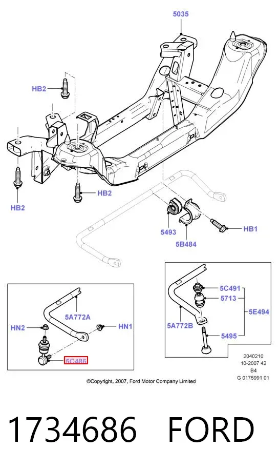 Łącznik stabilizatora tylnego 1734686 Ford