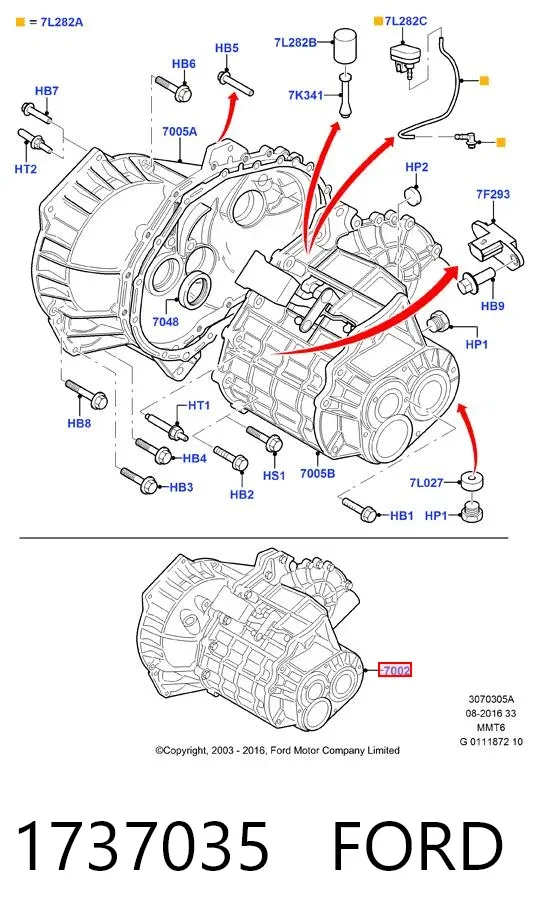 Mechaniczna skrzynia biegów w komplecie Ford Kuga I