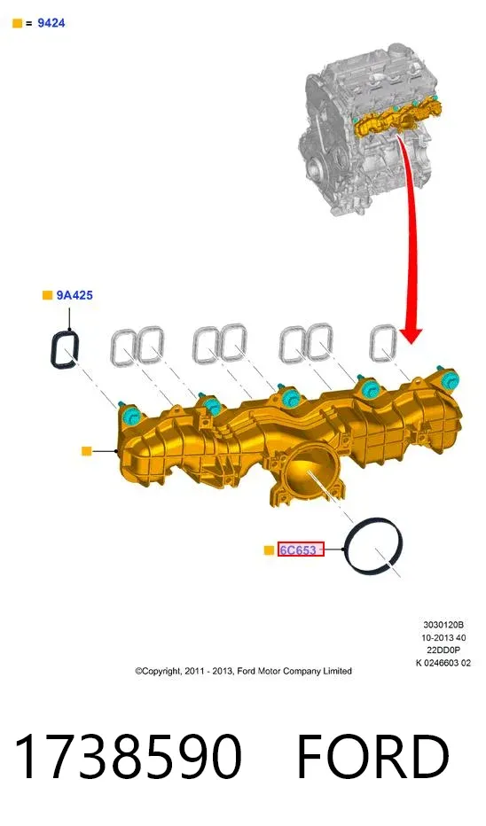 Uszczelka przepustnicy 1738590 Ford