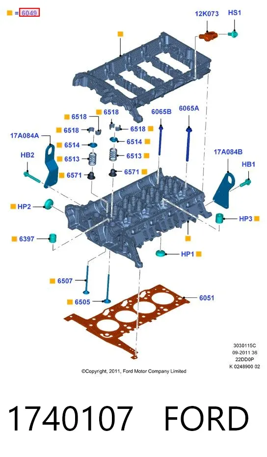 Głowica cylindrów 1740107 Ford