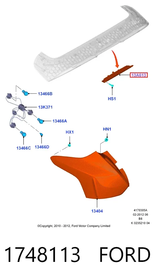 Lampa stop tylna dodatkowa 1748113 Ford