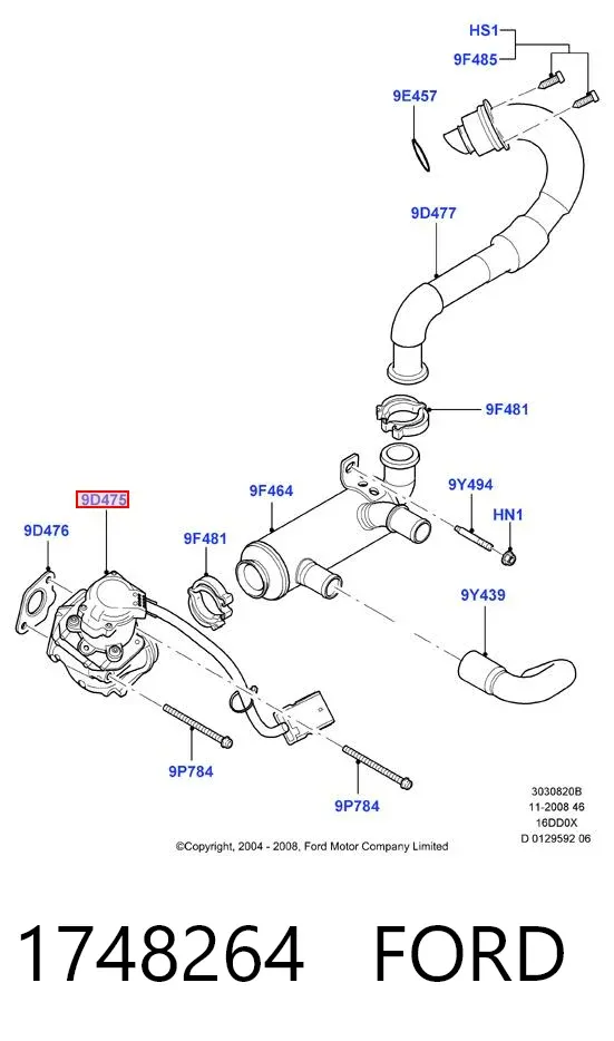 Zawór recyrkulacji spalin EGR 1748264 Ford