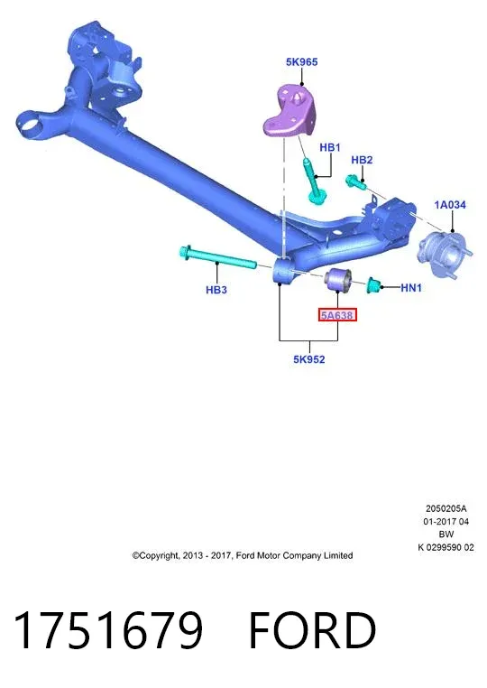 Silentblock tylnej belki 1751679 Ford