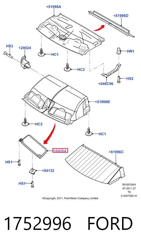 Osłona przeciwsłoneczna 1752996 Ford