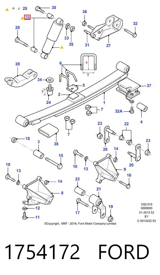 Silentblock amortyzatora tylnego 1754172 Ford