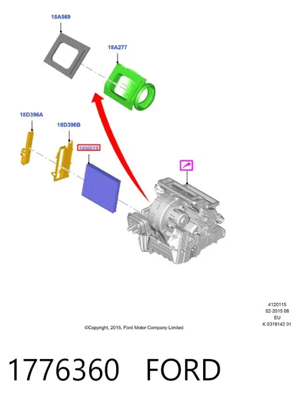 Filtr kabiny 1776360 Ford