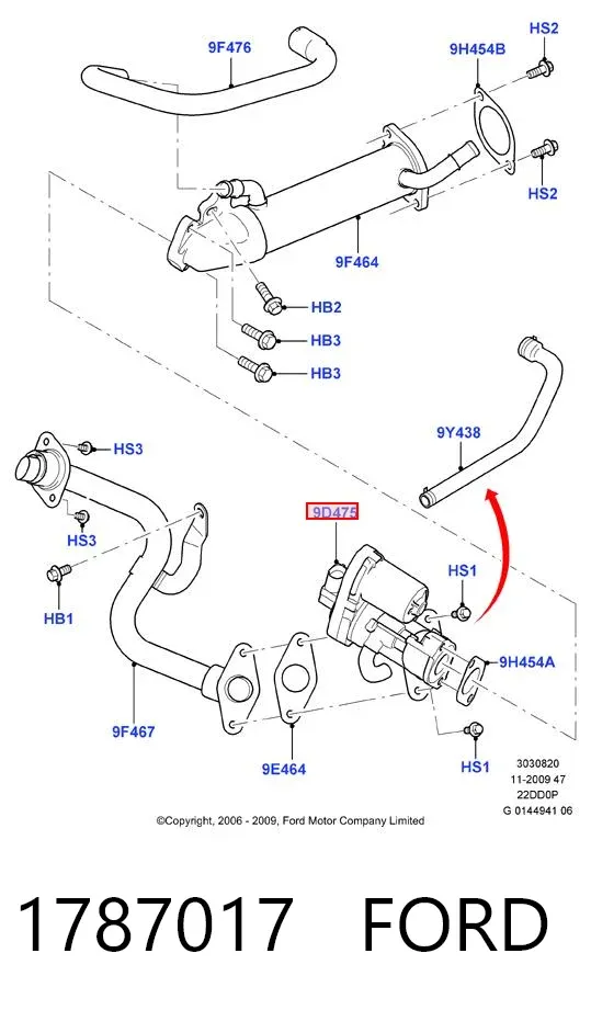 Zawór recyrkulacji spalin EGR 1787017 Ford
