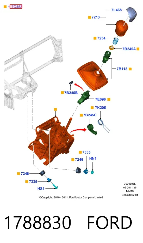 Mechanizm zmiany biegów (cięgno) Ford Kuga II