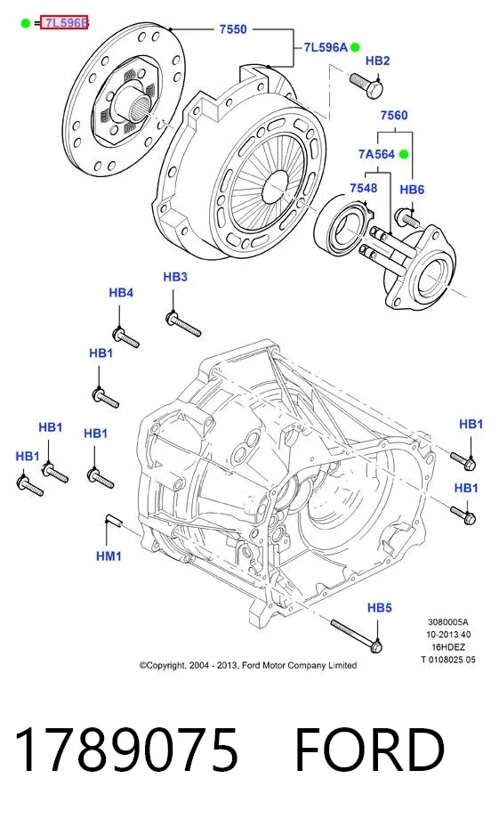 Zestaw sprzęgła (3 części) 1789075 Ford