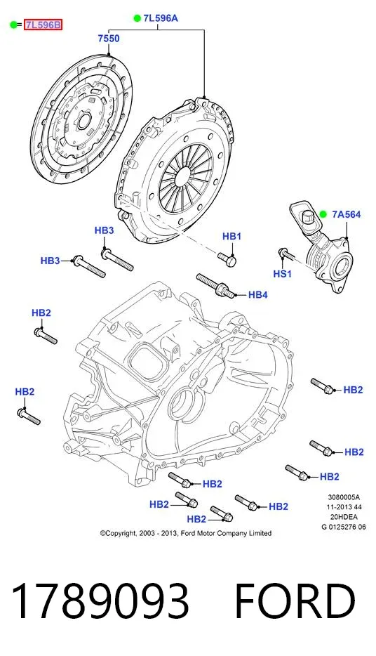 Zestaw sprzęgła (3 części) 1789093 Ford