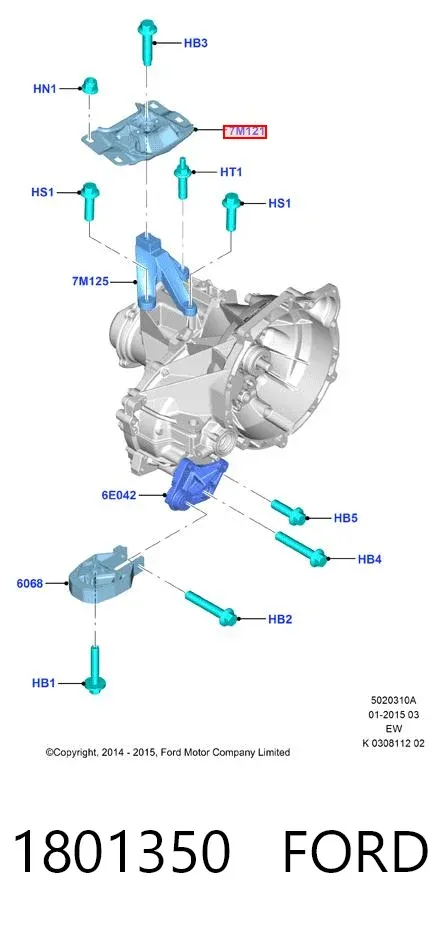 Poduszka (podpora) silnika lewa górna 1801350 Ford