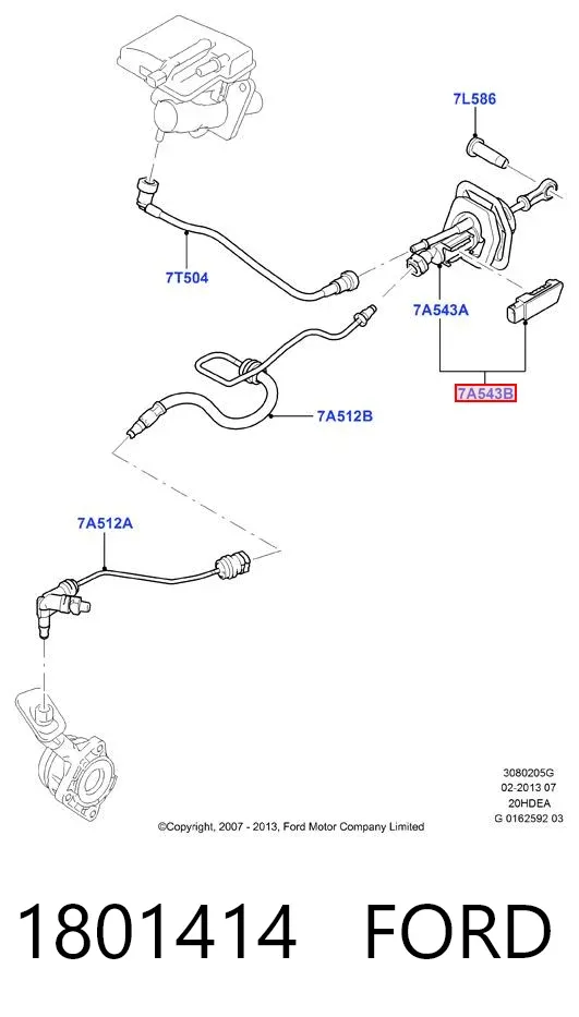 Cylinder sprzęgła główny 1801414 Ford