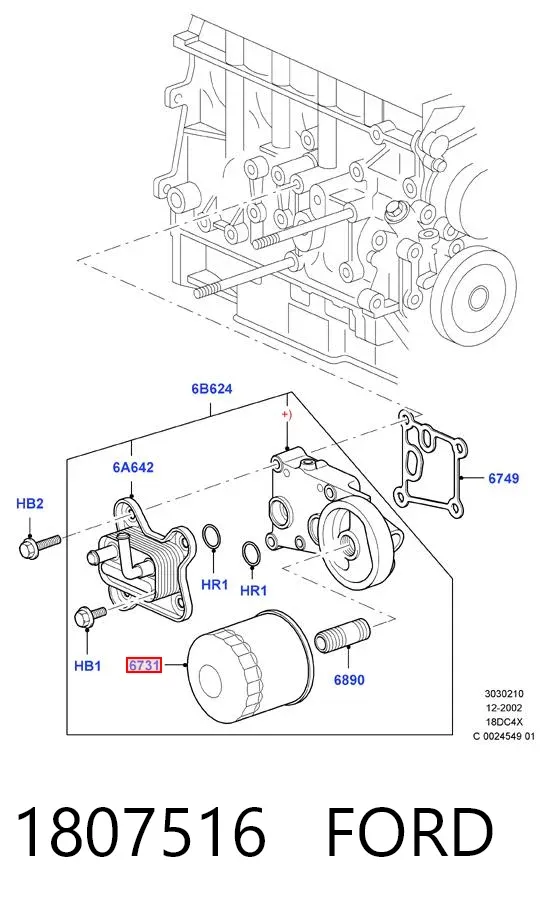 Filtr oleju 1807516 Ford