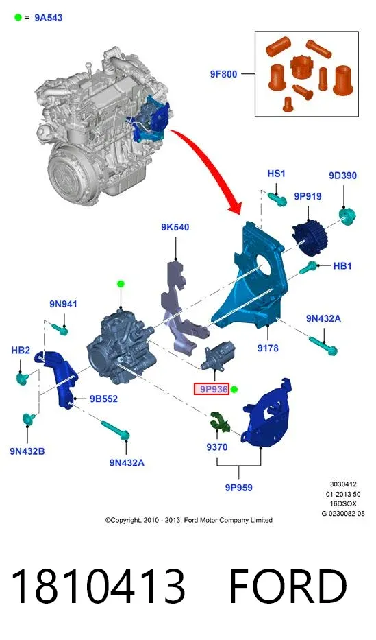 Zawór regulacji ciśnienia (zawór redukcyjny pompy wtryskowej) System Common-Rail 1810413 Ford
