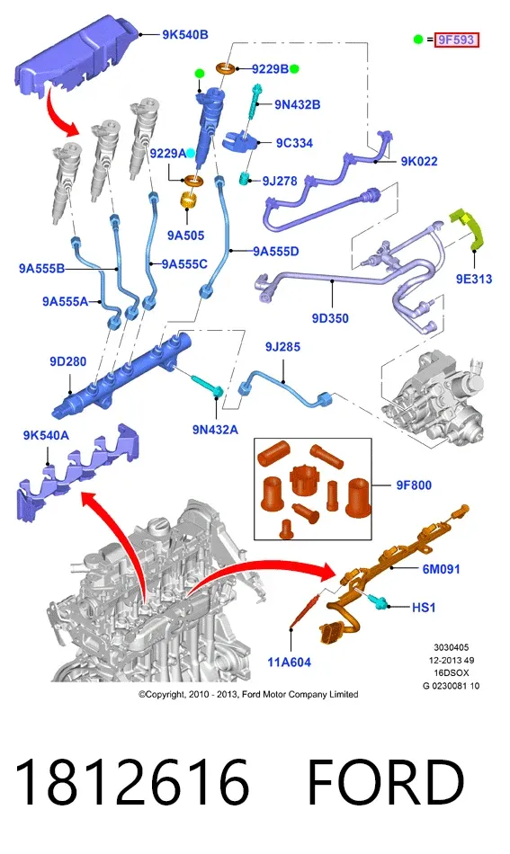 Wtryskiwacz paliwa 1812616 Ford