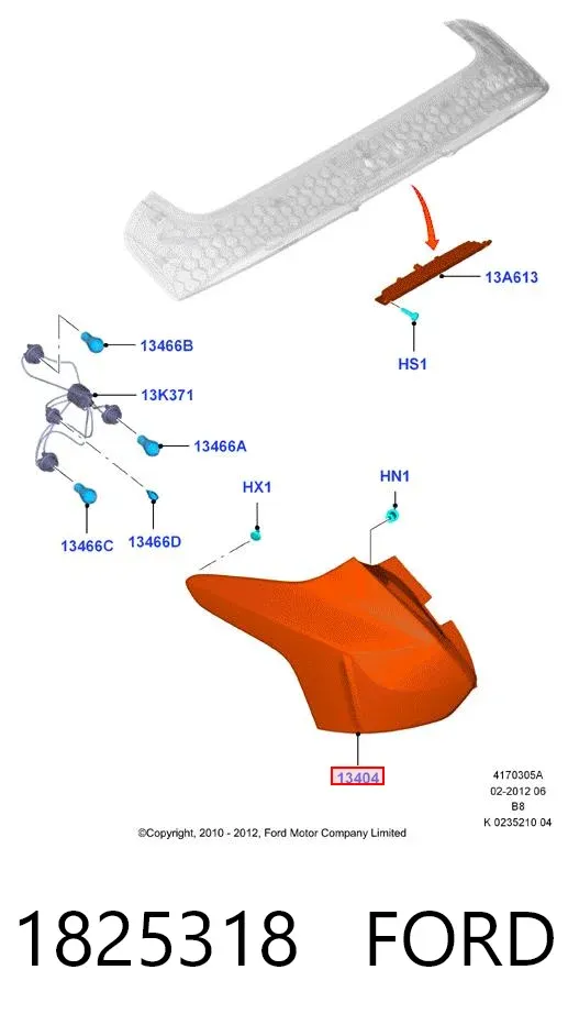 Lampa zespolona tylna prawa 1825318 Ford