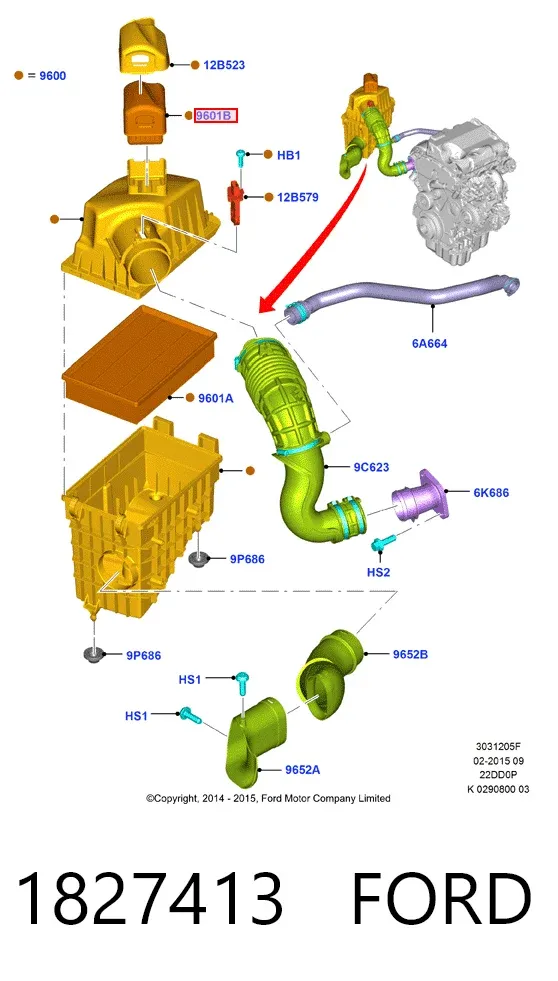 Filtr powietrza 1827413 Ford