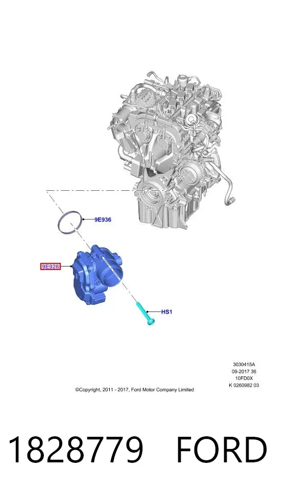 Przepustnica, komplet 1828779 Ford