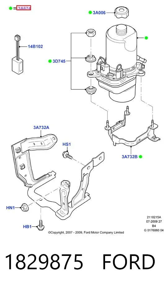 Pompa wspomagania hydraulicznego kierownicy 1829875 Ford