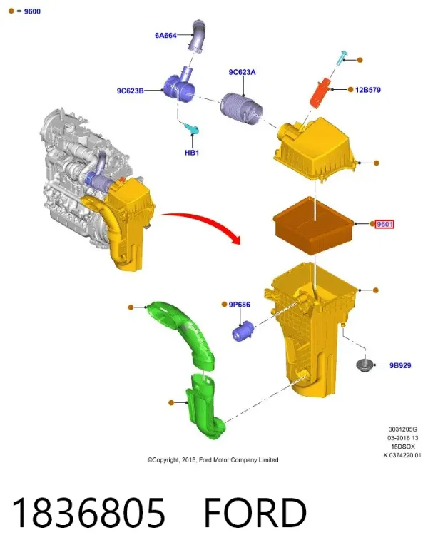 Filtr powietrza 1836805 Ford