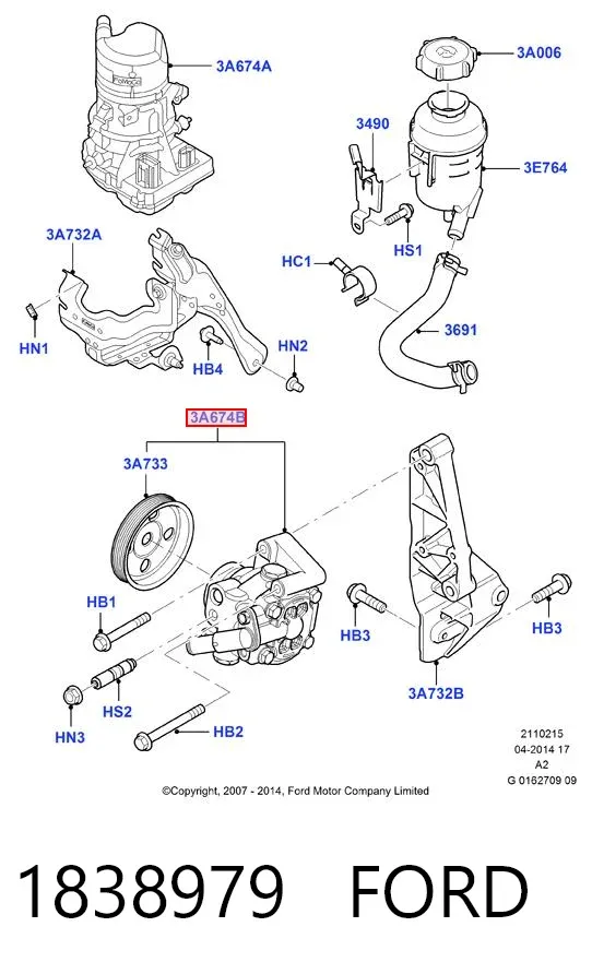 Pompa wspomagania hydraulicznego kierownicy 1838979 Ford