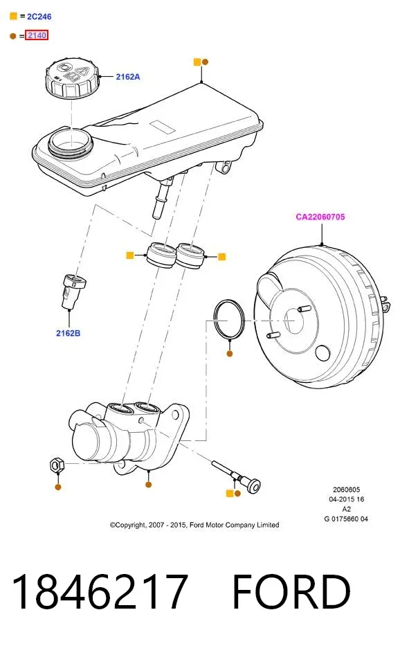 Główny cylinder hamulców 1846217 Ford