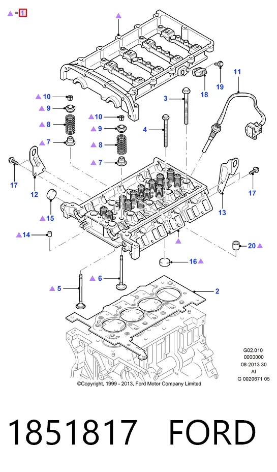 Głowica cylindrów 1851817 Ford