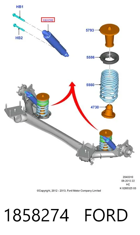 Amortyzator tylny 1858274 Ford