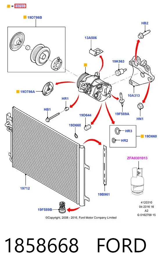 Sprężarka klimatyzacji 1858668 Ford